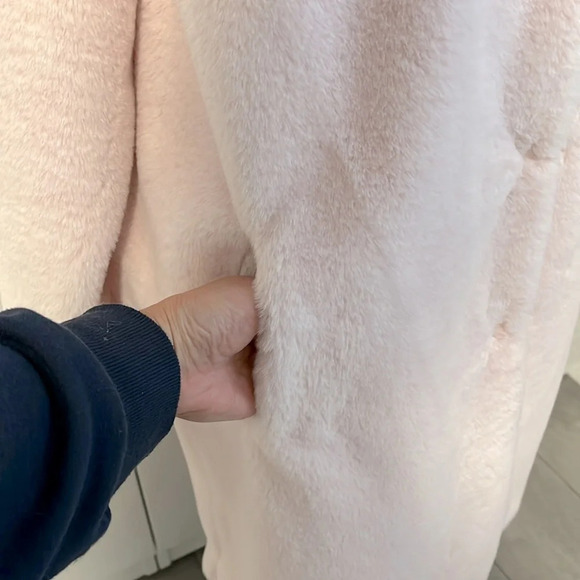 REGAL NWOT Faux Rabbit Fur Long Coat, Size L - Picture 3 of 13